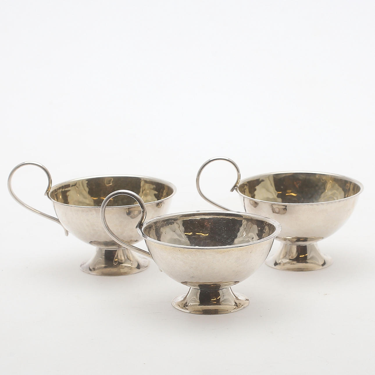 SUPKOPPAR, 3 st, silver, BEFA samt GUFA, vikt 101,01 gram.