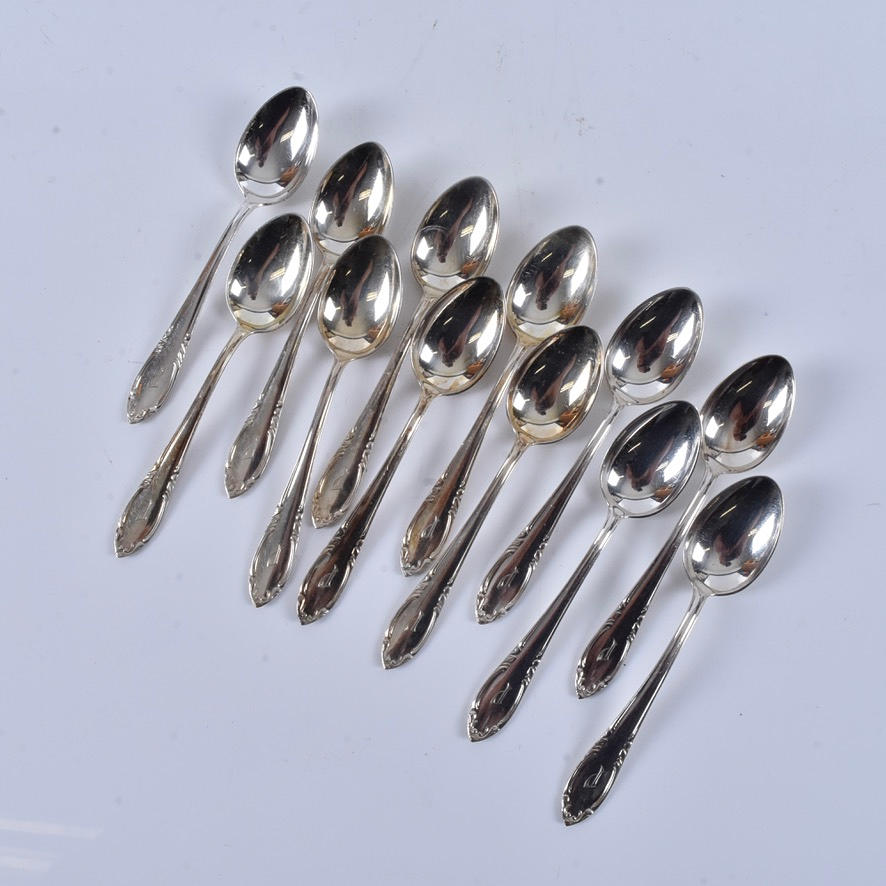 A silver coffee spoon, 20th century.