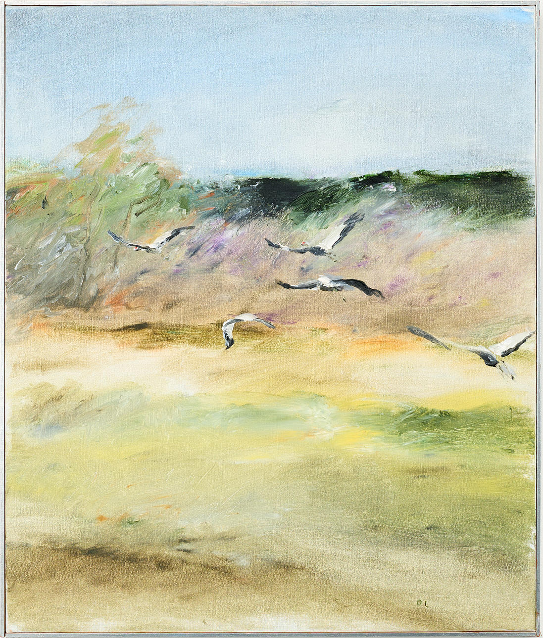 OLLE LINDGREN. “Cranes”, oil on canvas.