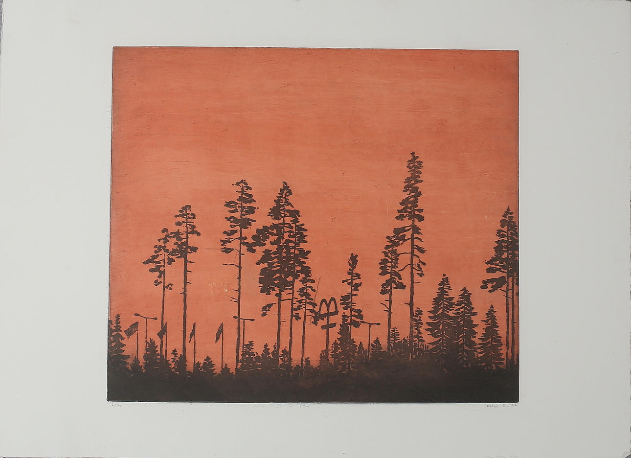 PETER ERN. Norrtäljeinfarten, färglitografi, signerad och daterad -06 samt numrerad 6/30.