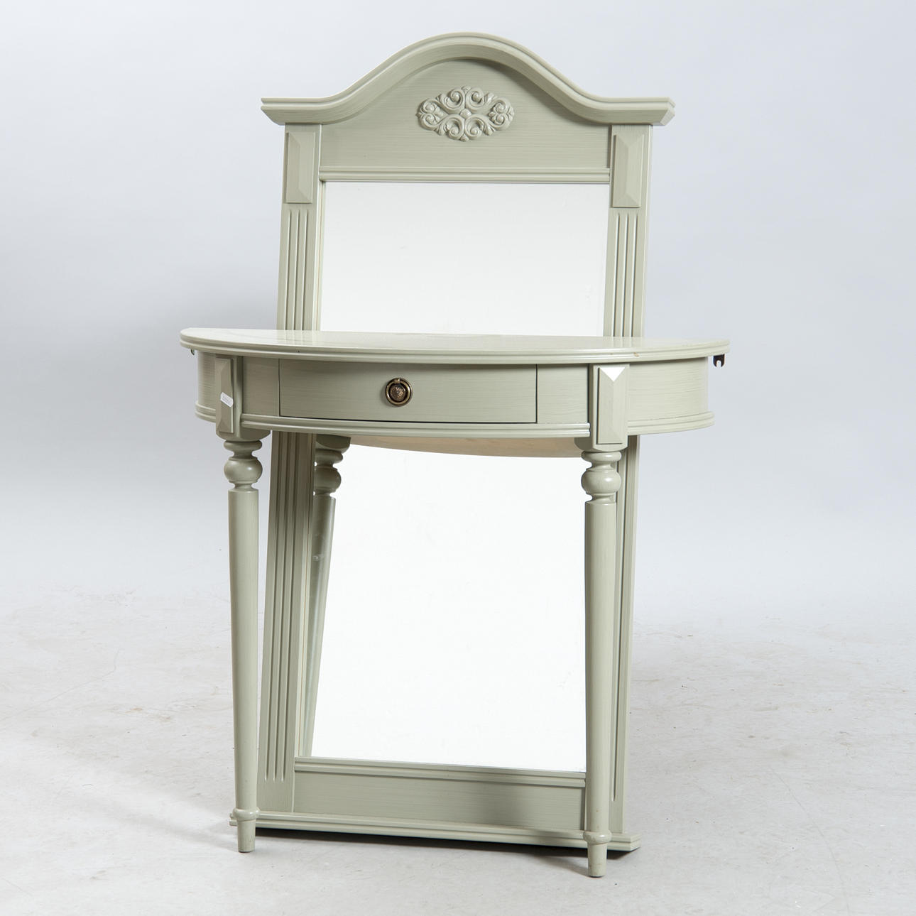 SPEGEL MED KONSOL, grönmålade, sent 1900-tal.