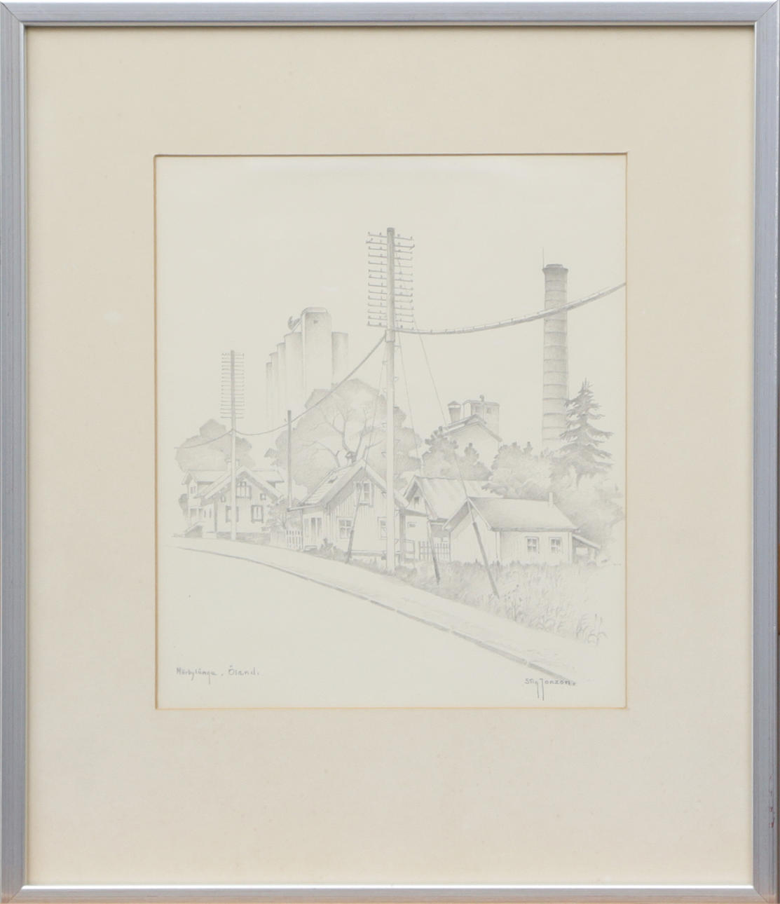 STIG JONZON. DRAWING, pencil, signed.