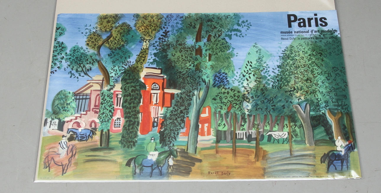 UTSTÄLLNINGSAFFISCHER, 2 st, färglitografiska affischer, efter Raoul Dufy och Jacques Villon, 1900-ta.