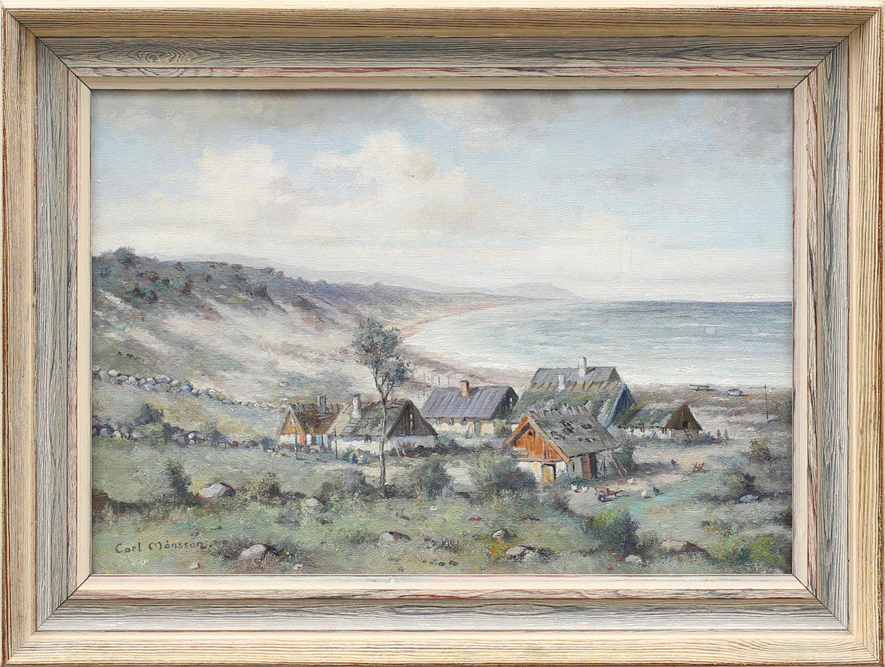 CARL MÅNSSON. Vik med Stenhuvud, olja på duk, signerad.