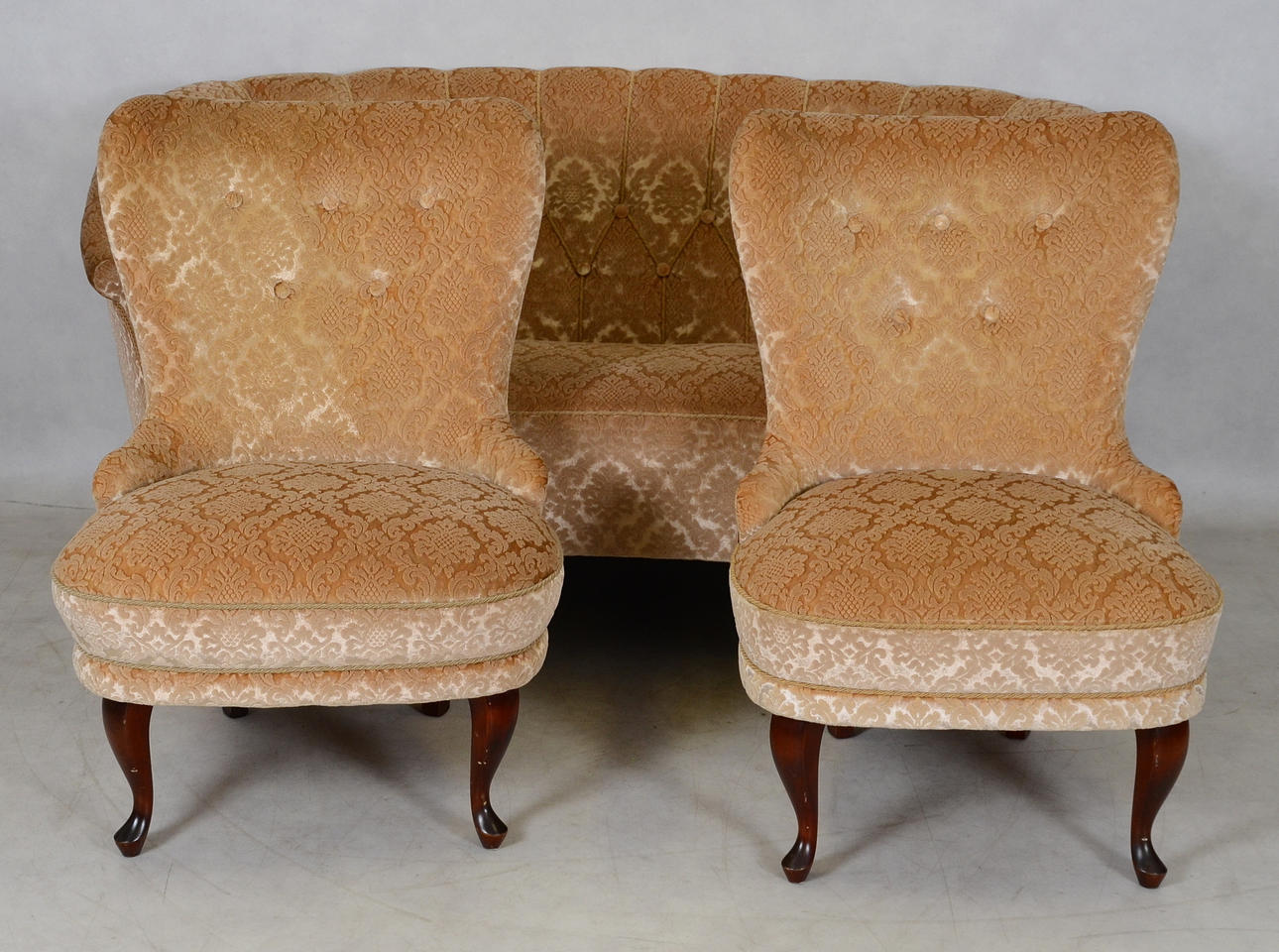 SOFFGRUPP, 3 delar, plysch, 1900-talets mitt.