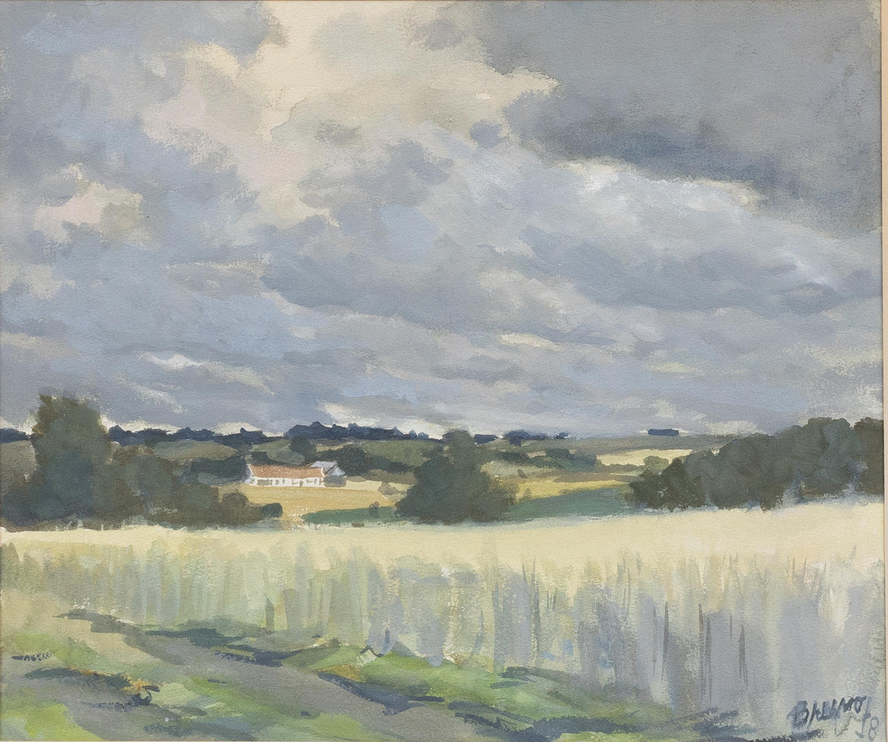BRUNO KARLSSON. Summer landscape, pastel, signed and dated -78.