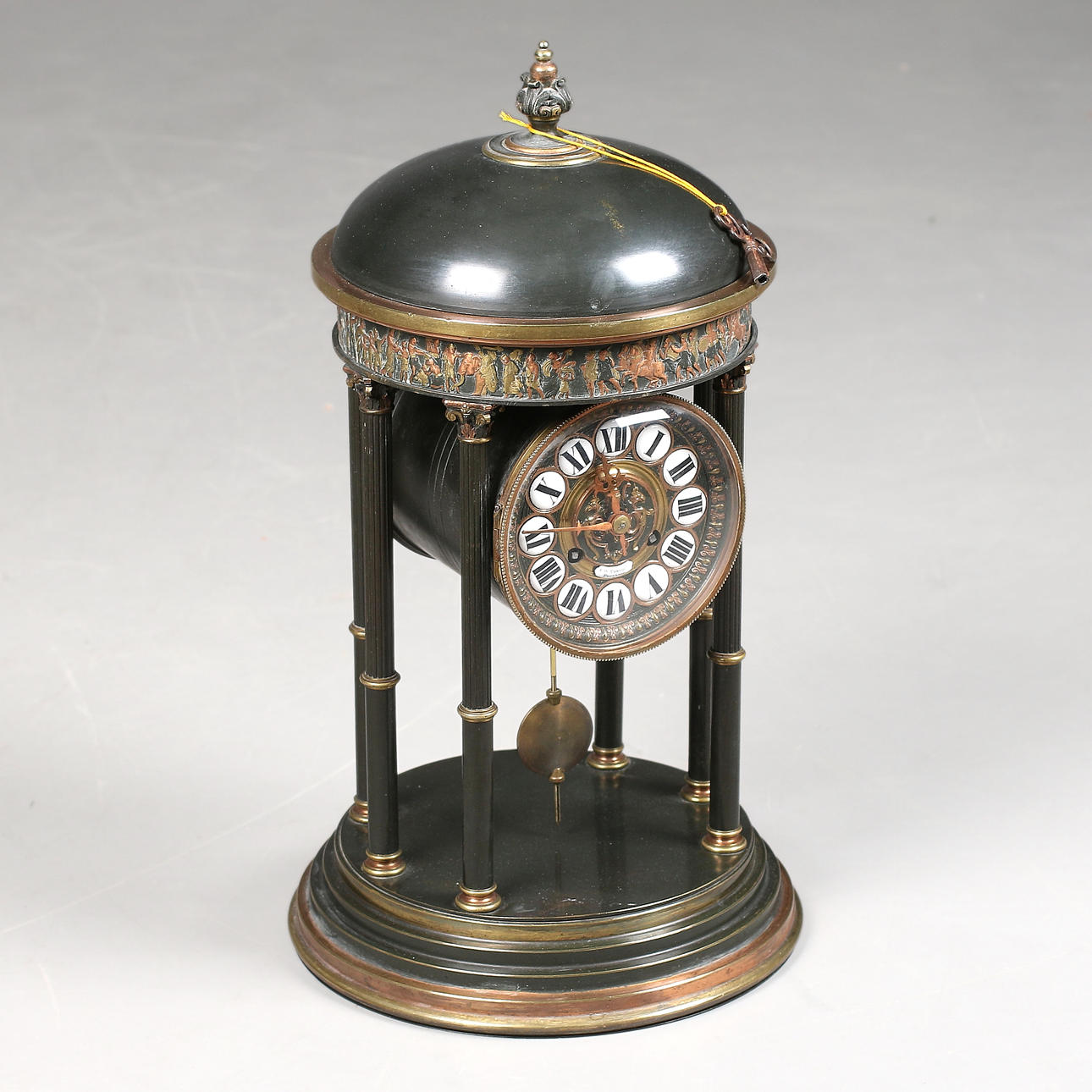 F. W. TORNBERG. BORDSUR, koppar, mässing och patinerad metall, Stockholm, 1800-talets andra hälft.