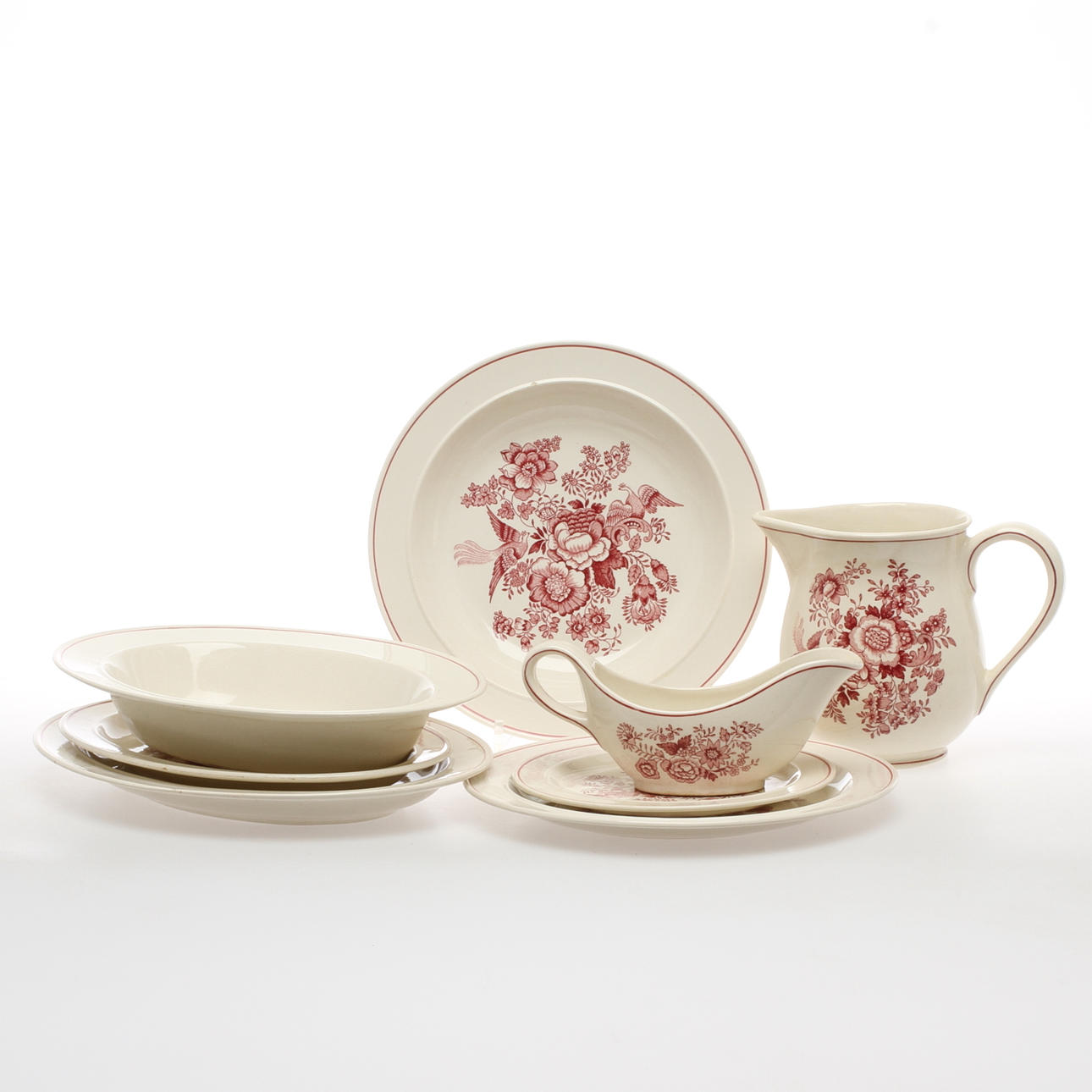 MATSERVISDELAR, 39 delar, porslin, "Asiatic", Gustavsberg.