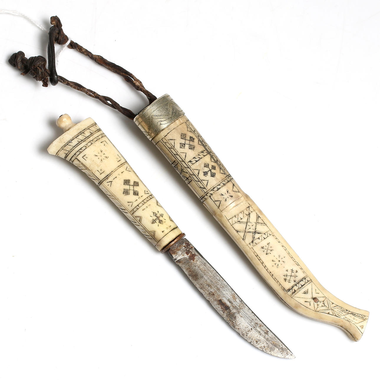 HERMANN MATTSSON. Samekniv, horn, Bjurträsk, 18/1900-tal.