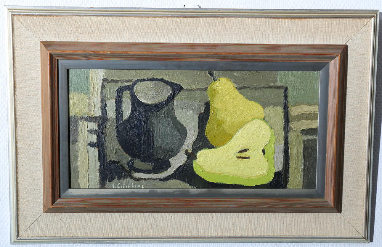 ERIK CEDERBERG. Oja på pannå, Stilleben med frukter, signerad E Cederberg.