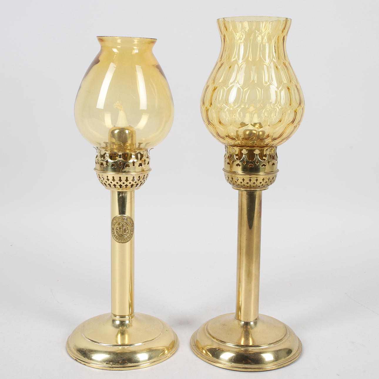 CANDLE LANTERNS, 2 pcs. brass, Karlskrona lampfabrik.