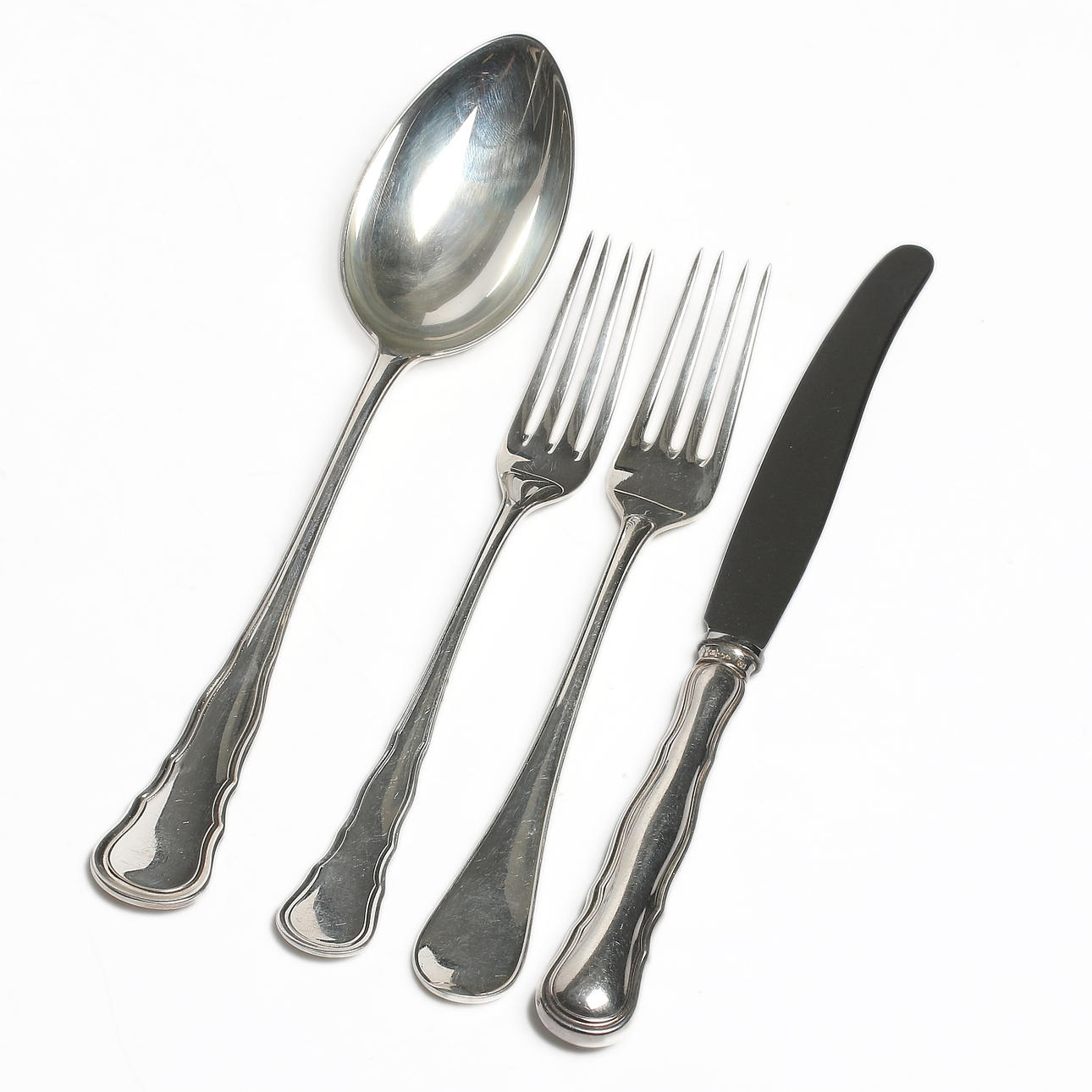 BESTICK, 26 delar, silver. C.G Hallberg. Vikt 1604 gram.