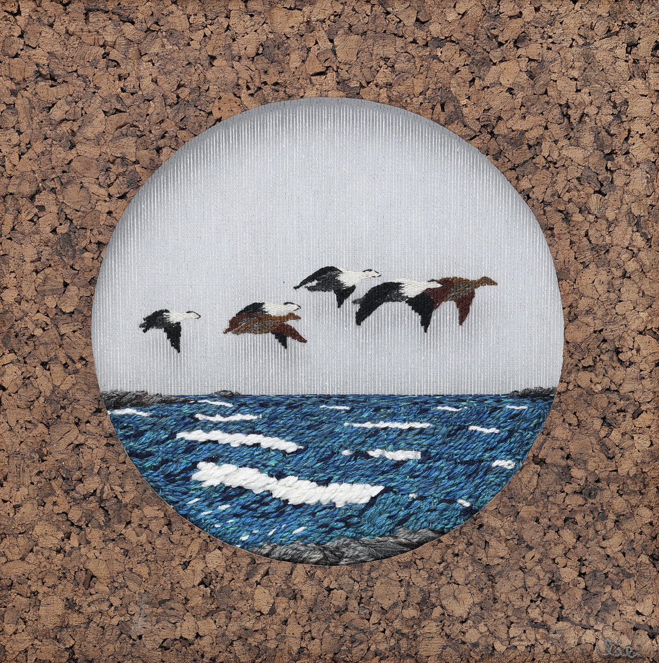 LILIAN ERLSTRÖM, hand-woven canvas, textile/cork.