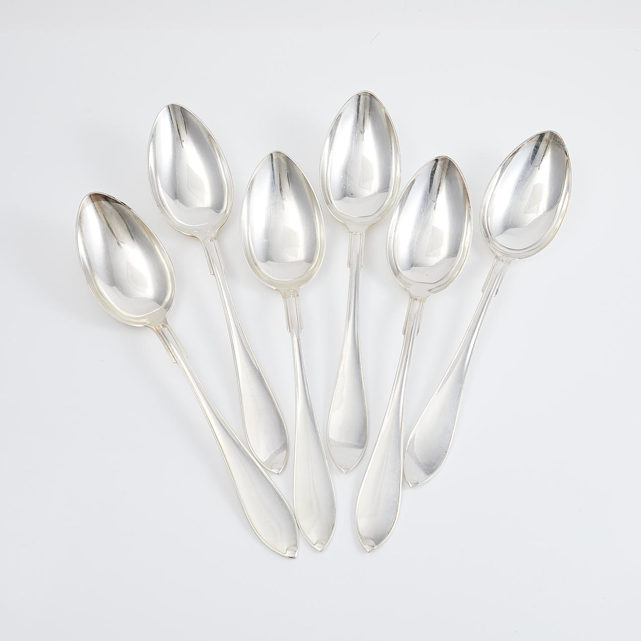 SILVER SPOONS, 6 pcs, in model “Svensk Spetsig”, GAB, 1930.