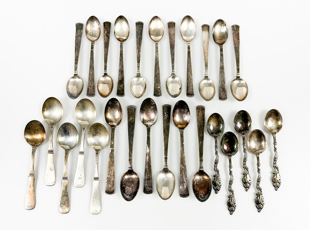 COFFEE SPOONS, 27 pcs, silver.