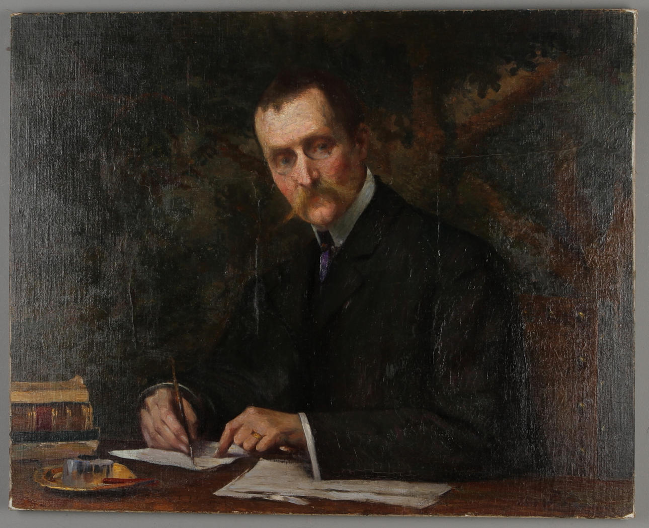 ALICE ECKERMANS. "Porträtt av Generalkonsul Adolf Berencreutz (1856-1946)", olja på duk signerad.