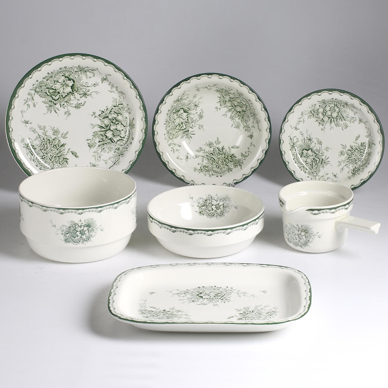 MATSERVIS, 28 delar, porslin, "Grön Anna", Rörstrand. 1900-tal.