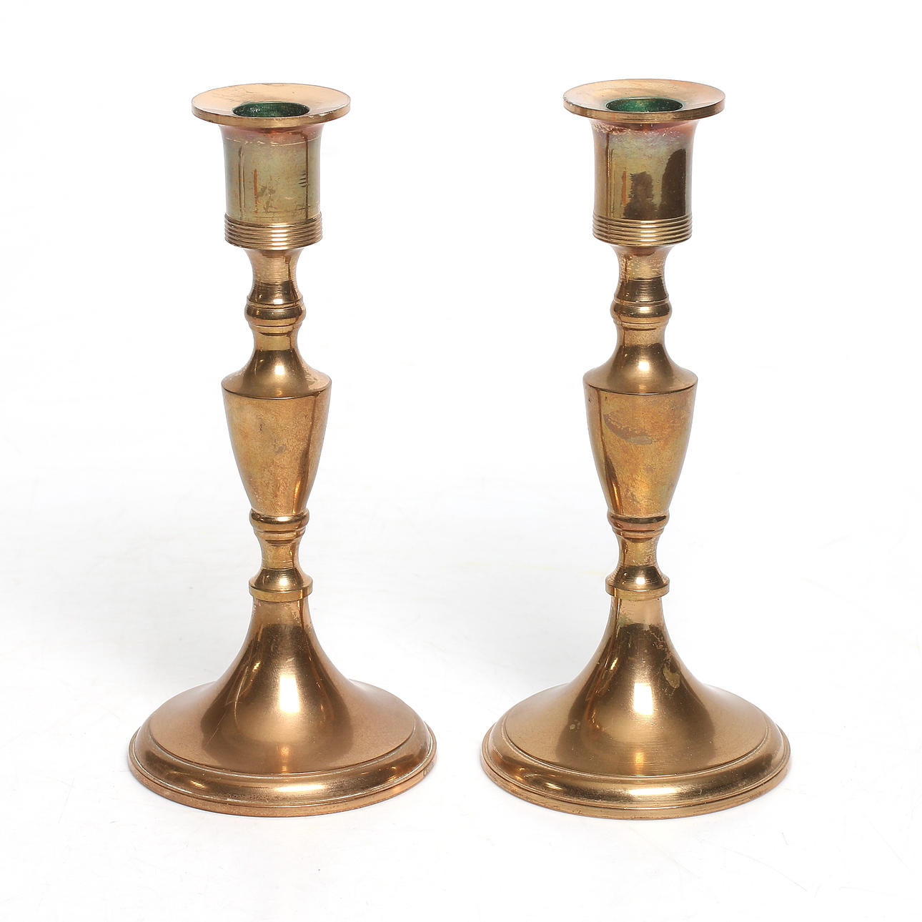 LJUSSTAKAR, ett par, mässing, Malm, 1900-tal.