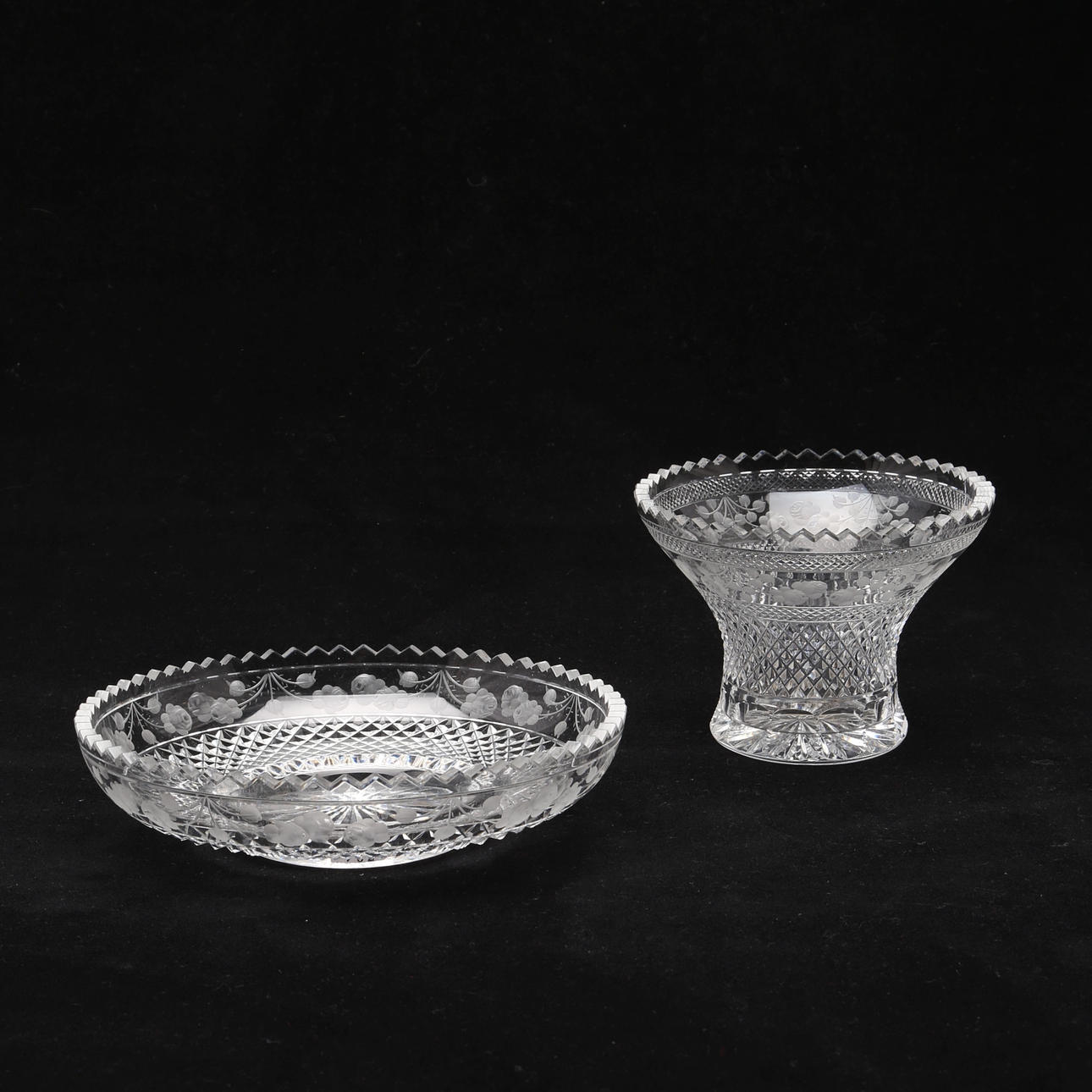 VAS och FAT kristall, troligen Böhmen 1800/1900-tal.