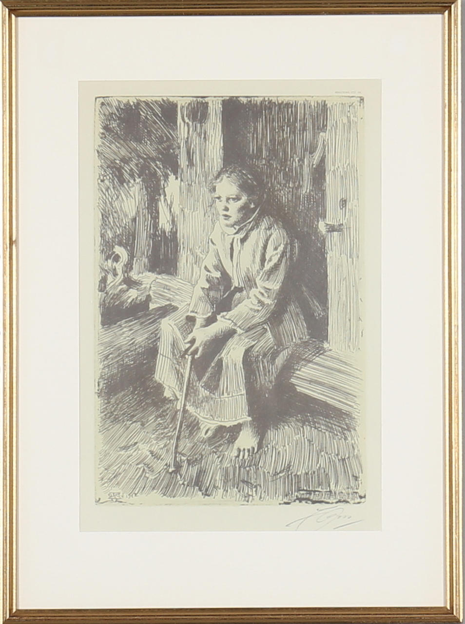 ANDERS ZORN. EFTER. "Valkullans söndag", litografiskt tryck, Bengtsons Lito.