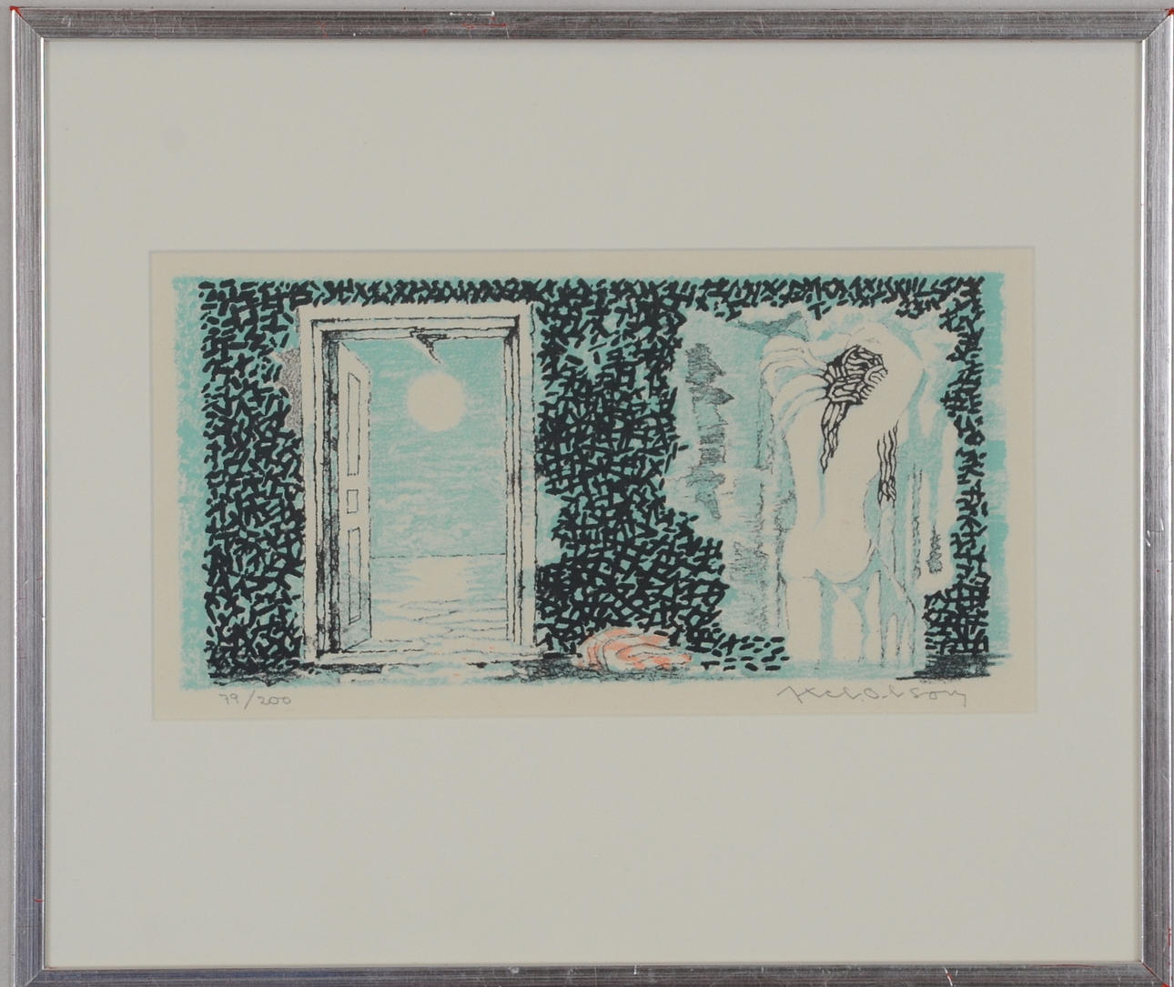 AXEL OLSON. Färglitografi.