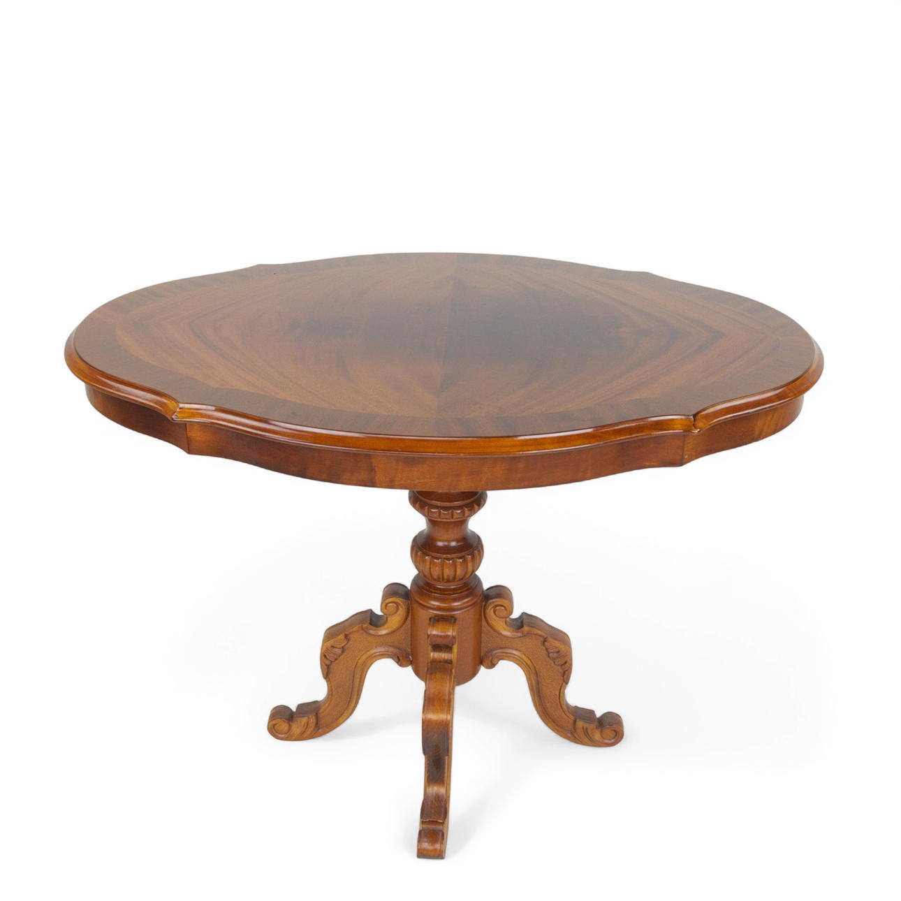 PILLAR TABLE, Rococo style. mahogany, 20th century. 