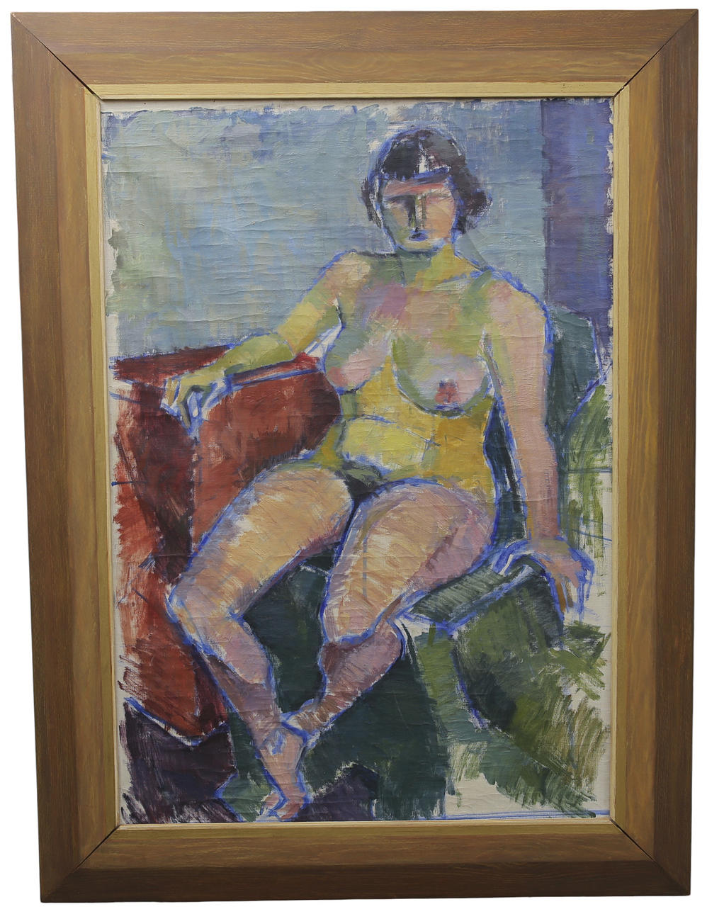 OKÄND KONSTNÄR. Oil on canvas, nude study.