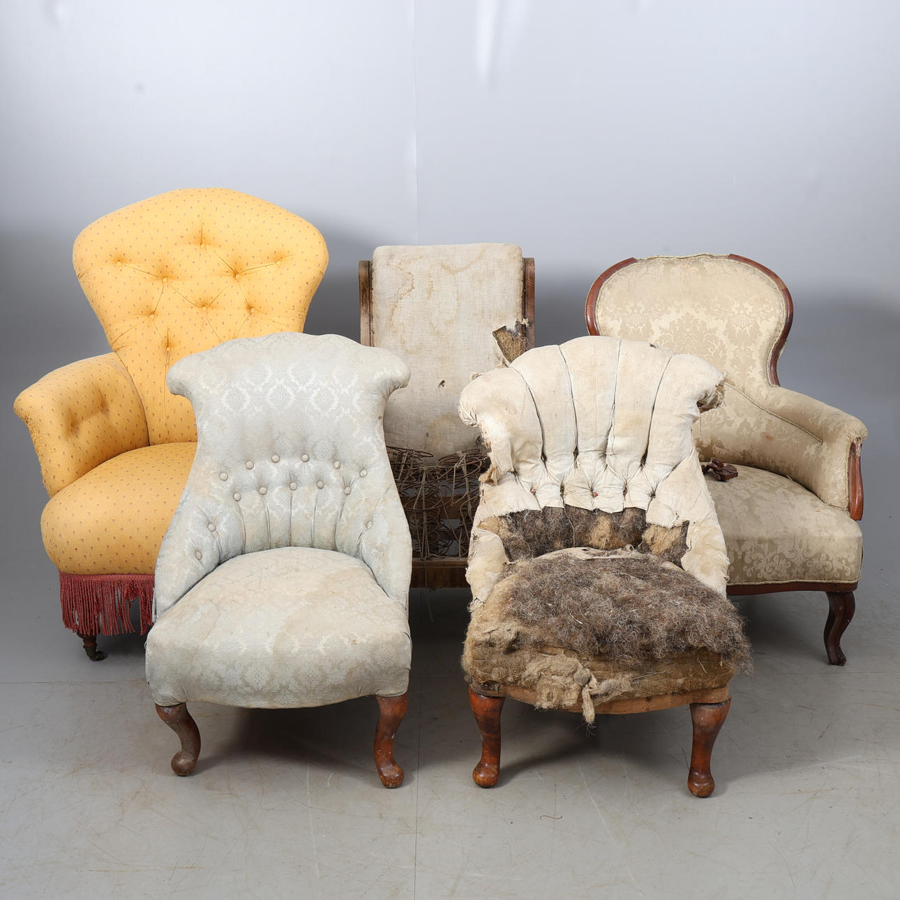 SESSEL, 5 Stück, Renovierungsobjekte.