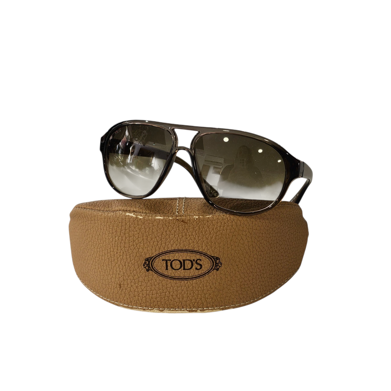 TOD'S. Sunglasses. Smoky brown gradient crystals.