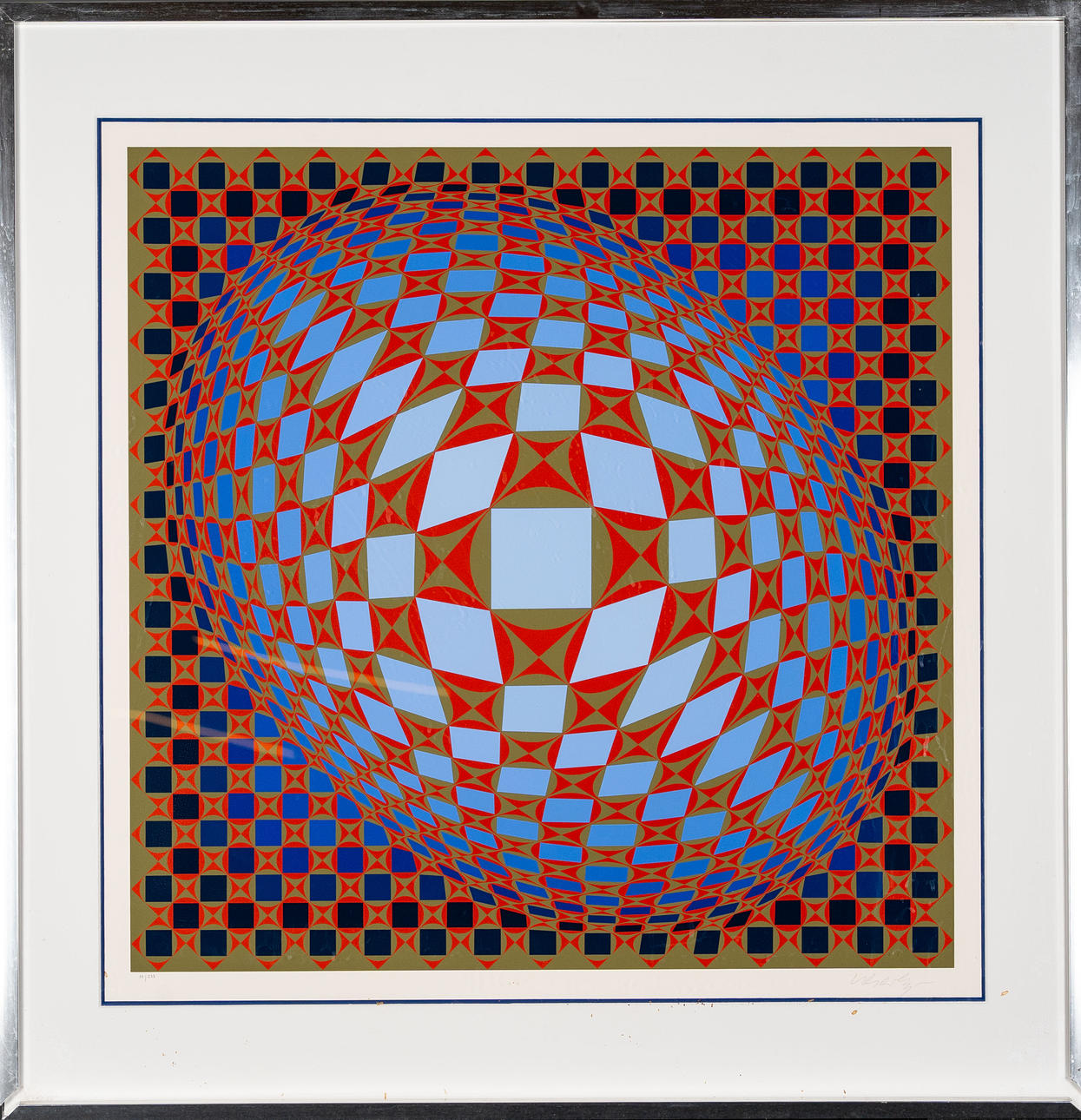 VICTOR VASARELY. Silkscreen in colours, Composition, Signed, 35/275, 20th century.
