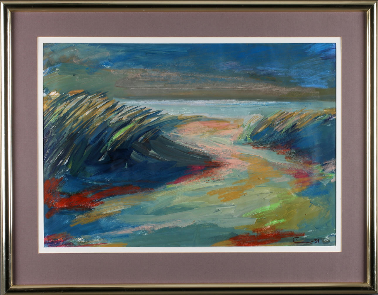 EINAR WENNBERG. "Kväll vid Skagen", olja på papper, signerad och daterad -91.