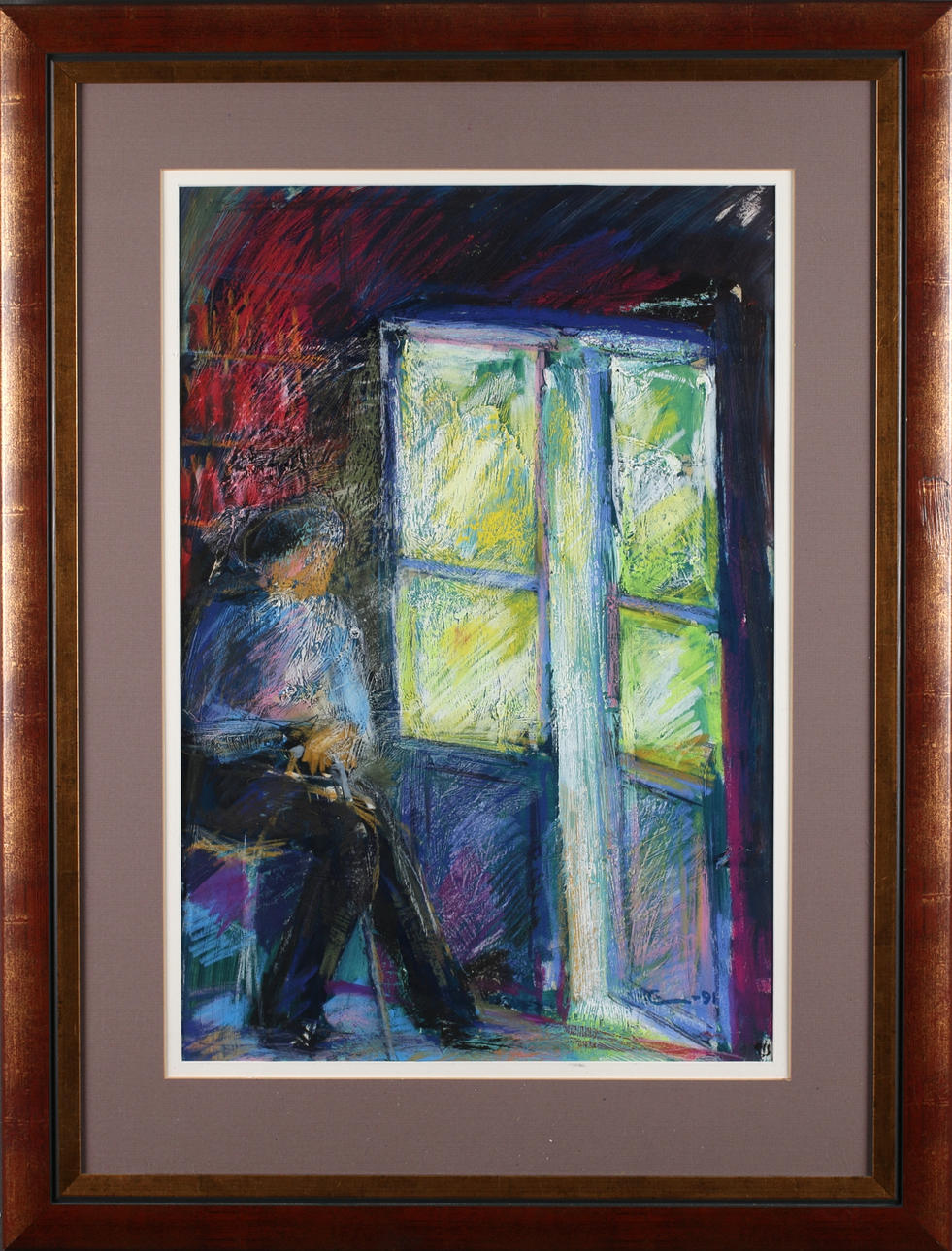 EINAR WENNBERG. "Vinhandlare Provence", olja på papper, signerad och daterad -91.