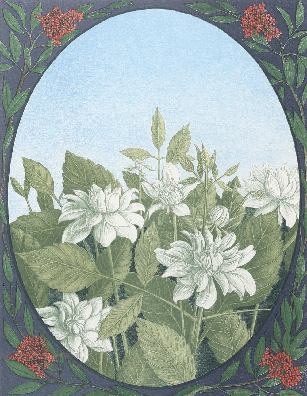 MARIA HILLFON. Blomster, lithograph, numbered, signed, P.T.