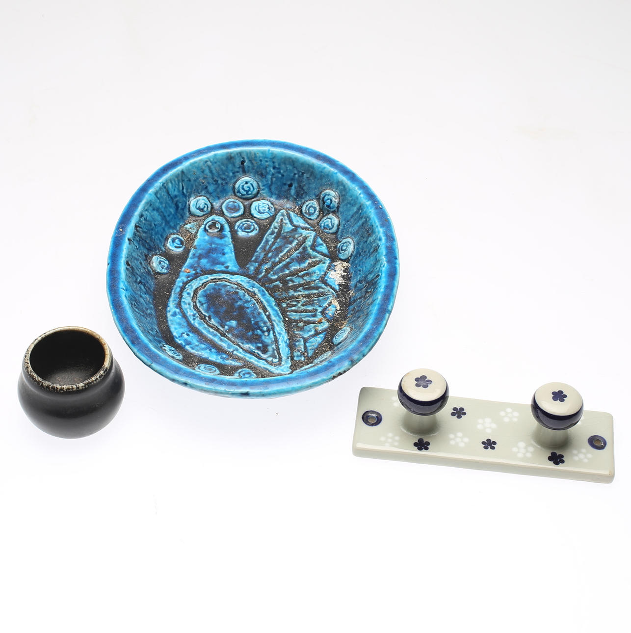 PORSLINSFÖREMÅL, 3 delar, lergods, Rörstrand, 1900-talets mitt.