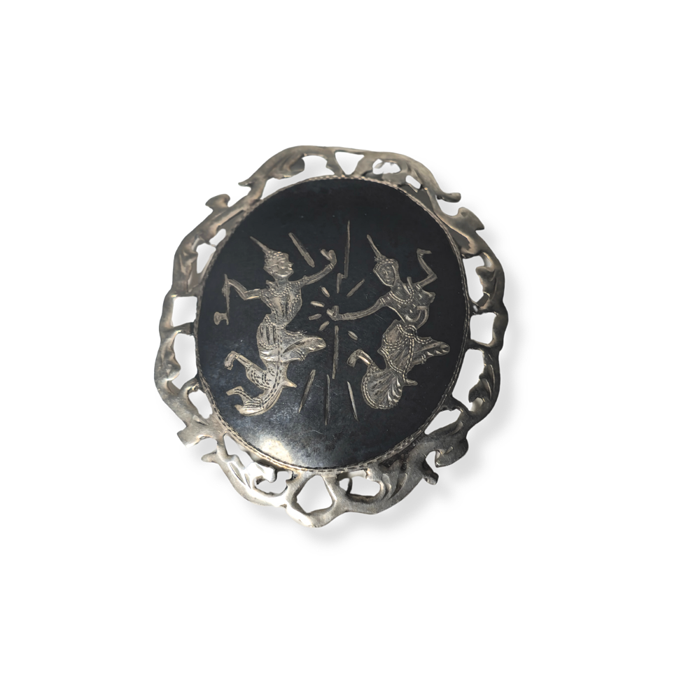 SIAM NIELLO SILVER BROSCH (THAILAND).