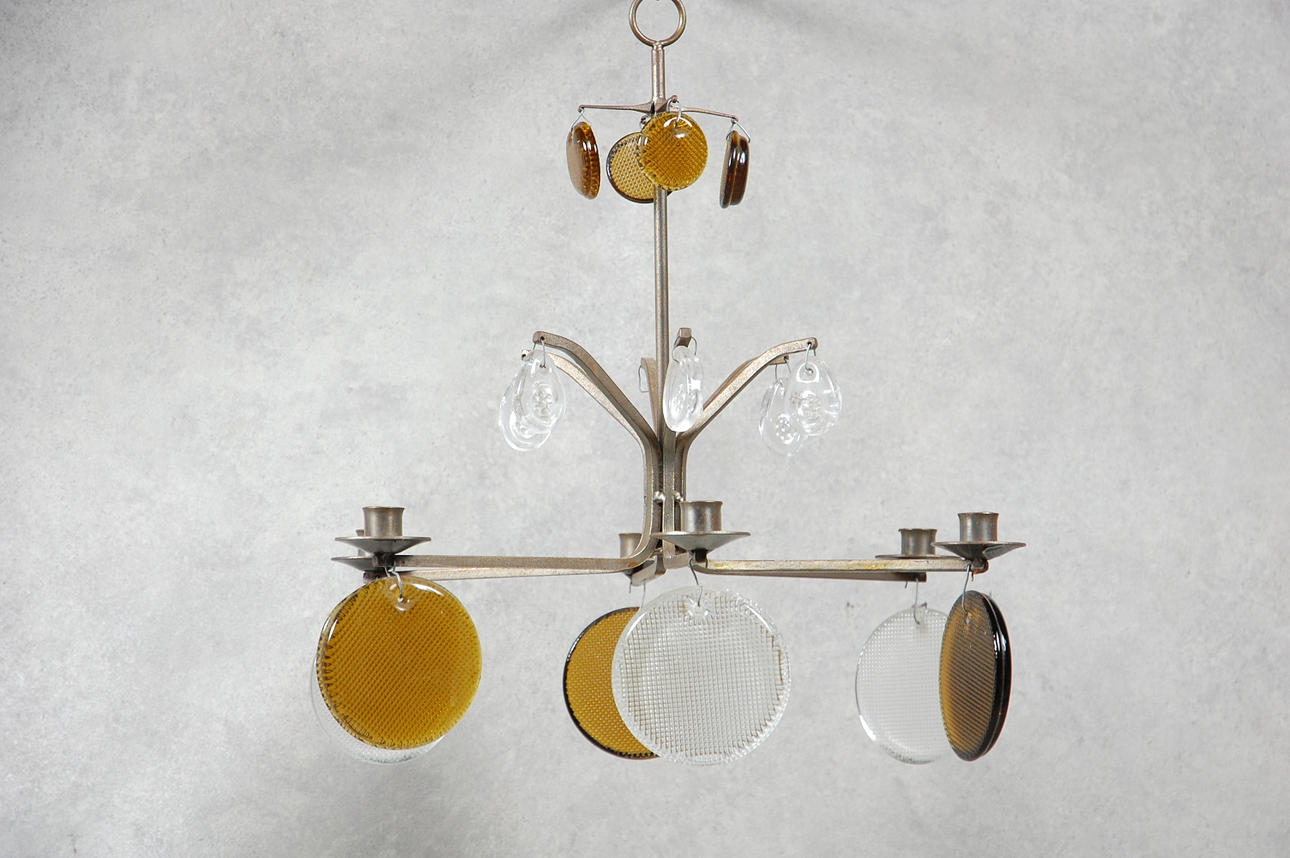 LJUSKRONA, glas smide, 1960-70 tal.