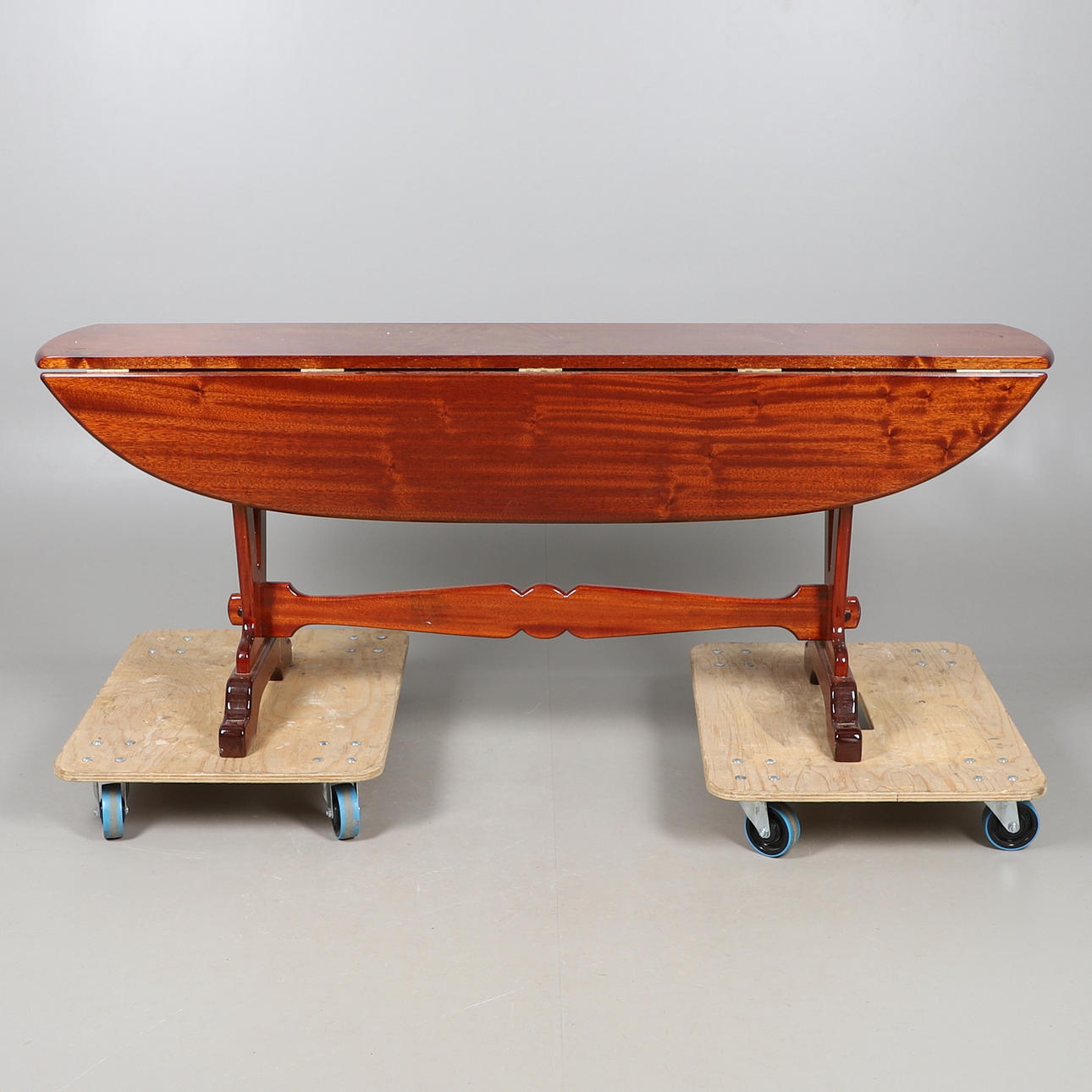 A CUSTOM MADE, REPRODUCTION, DROP-LEAF TABLE FOR A 1920’S YACHT.