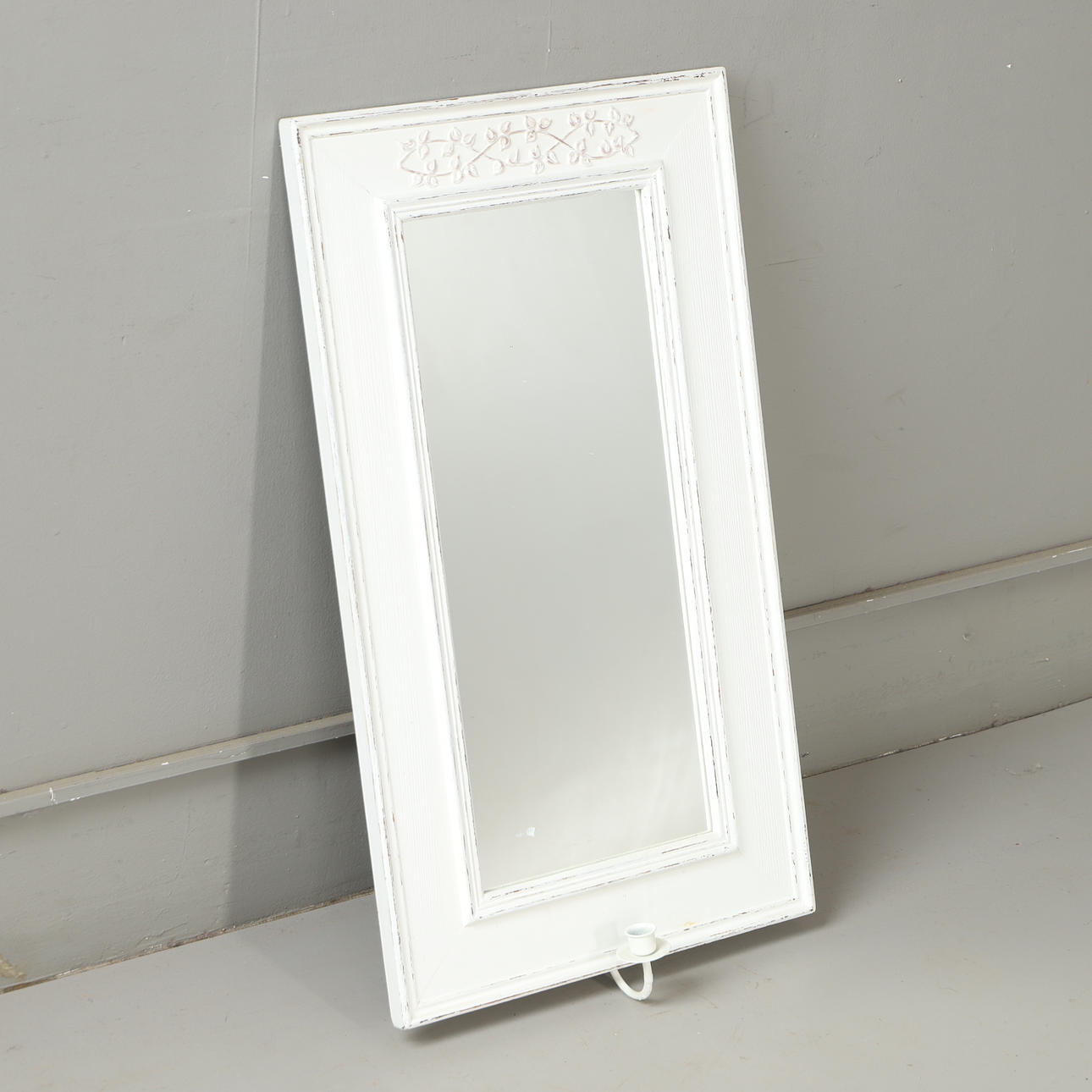 A white painted mirror lamp, 21st century.