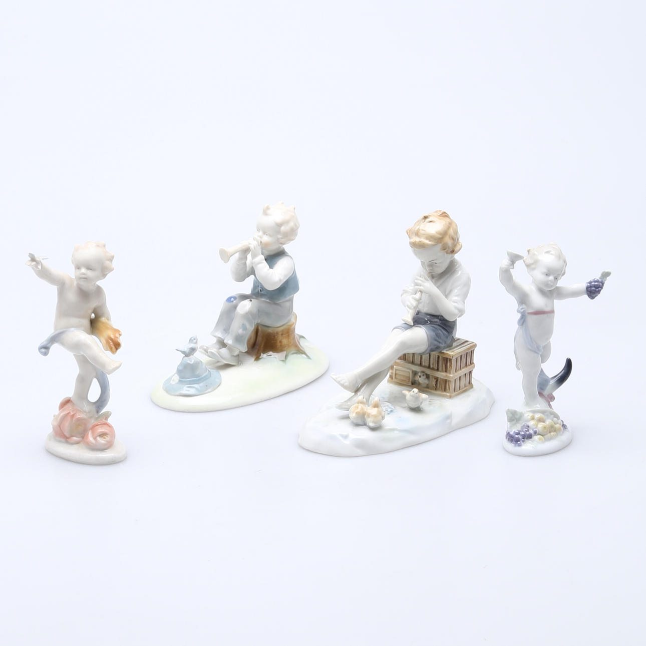 FIGURINER, 4 st, porslin, Tyskland, 1900-tal.