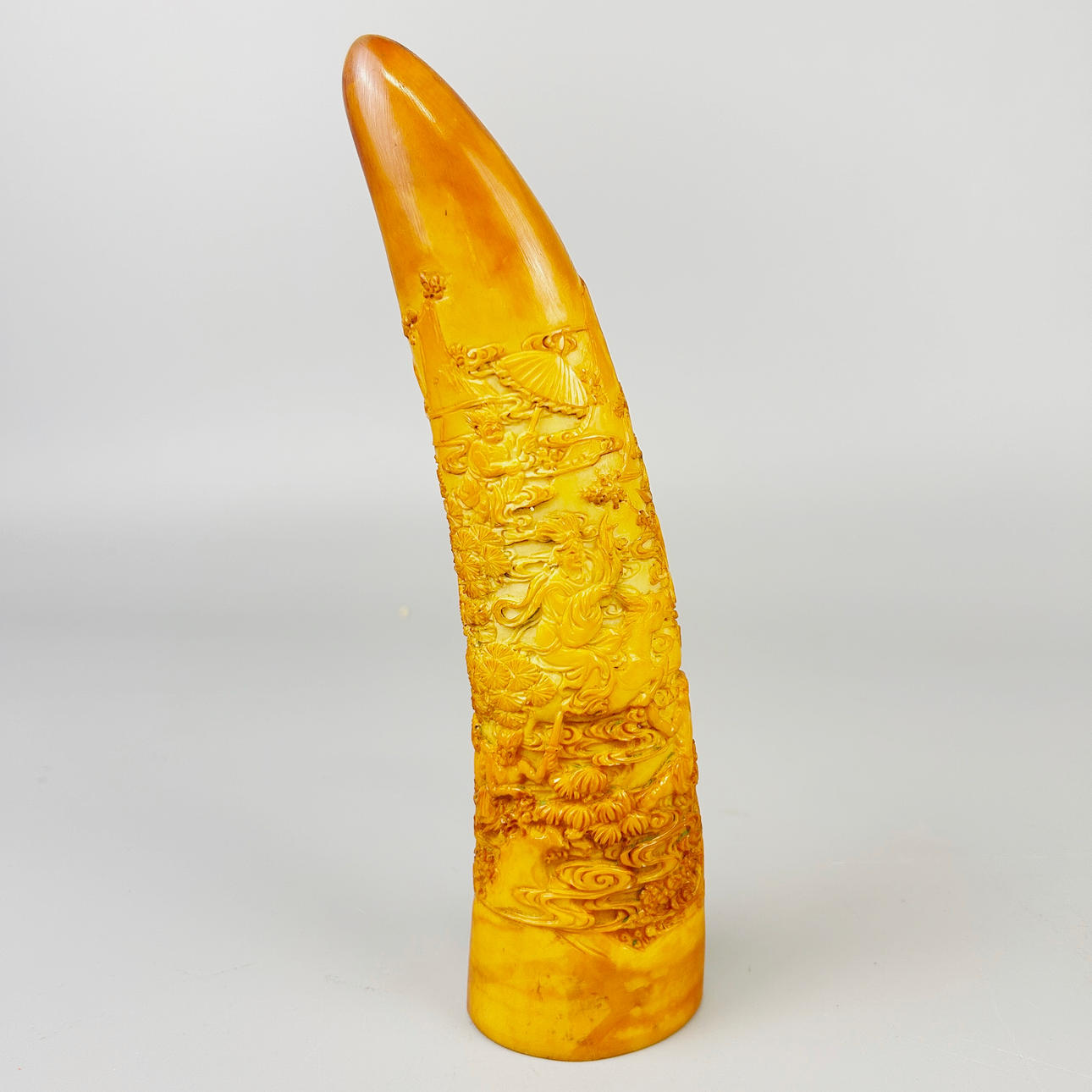 CARVED FAUX IVORY TUSK.