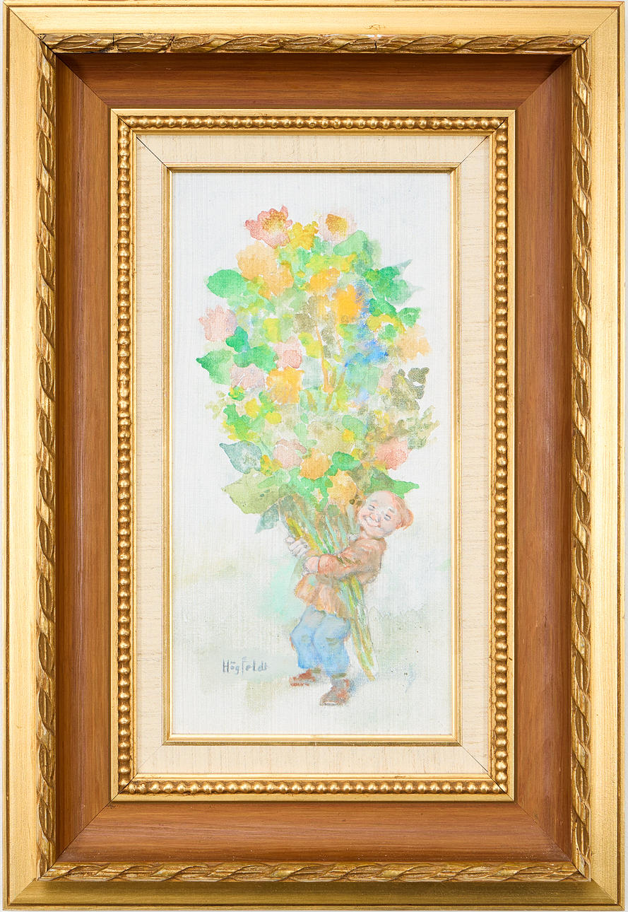 ROBERT HÖGFELDT. Boy with flowers.
