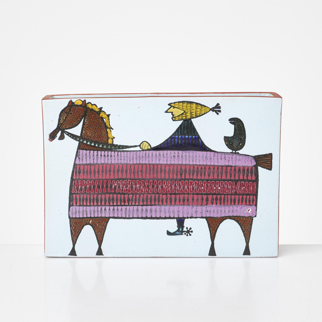 STIG LINDBERG. “Karneval”, vase, faience, studio hand, Gustavsberg.