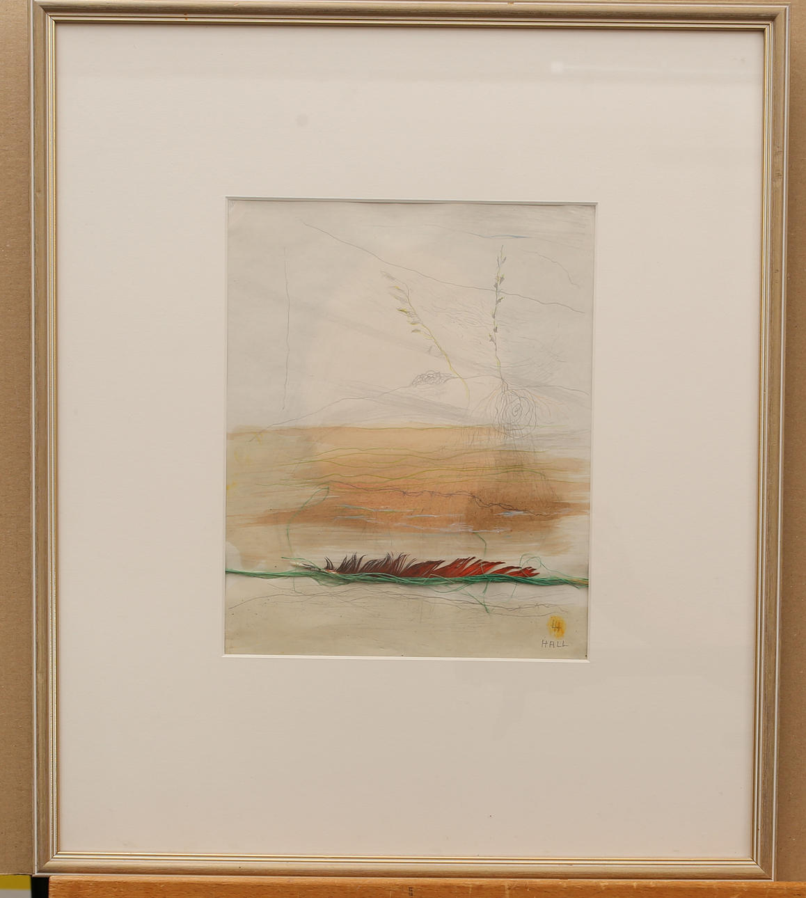 LENNART HALL. Mixed media, composition, signed.