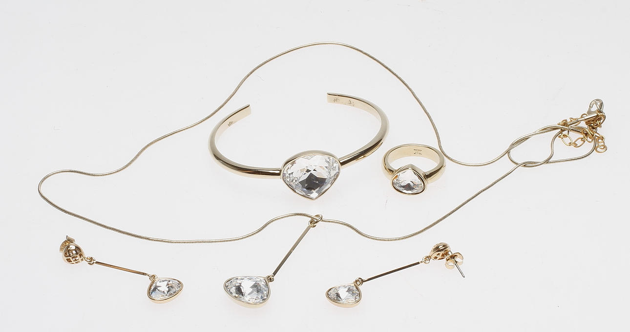 GARNITYR, 4 delar, Dyrberg Kern, gulmetall, 1900/2000-tal.