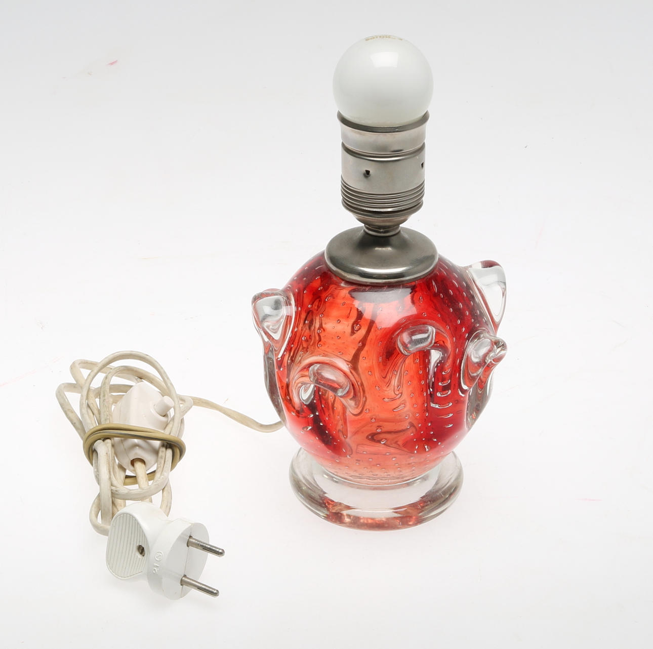 BORDSLAMPA, glas, möjligen Johansfors, 1900-talets andra hälft.