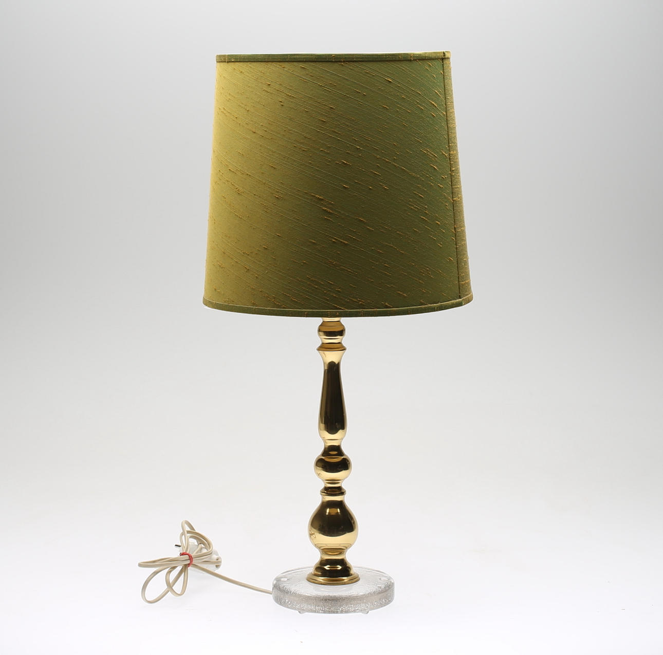 BORDSLAMPA, mässing och glas, FLB, 1900-talets andra hälft.