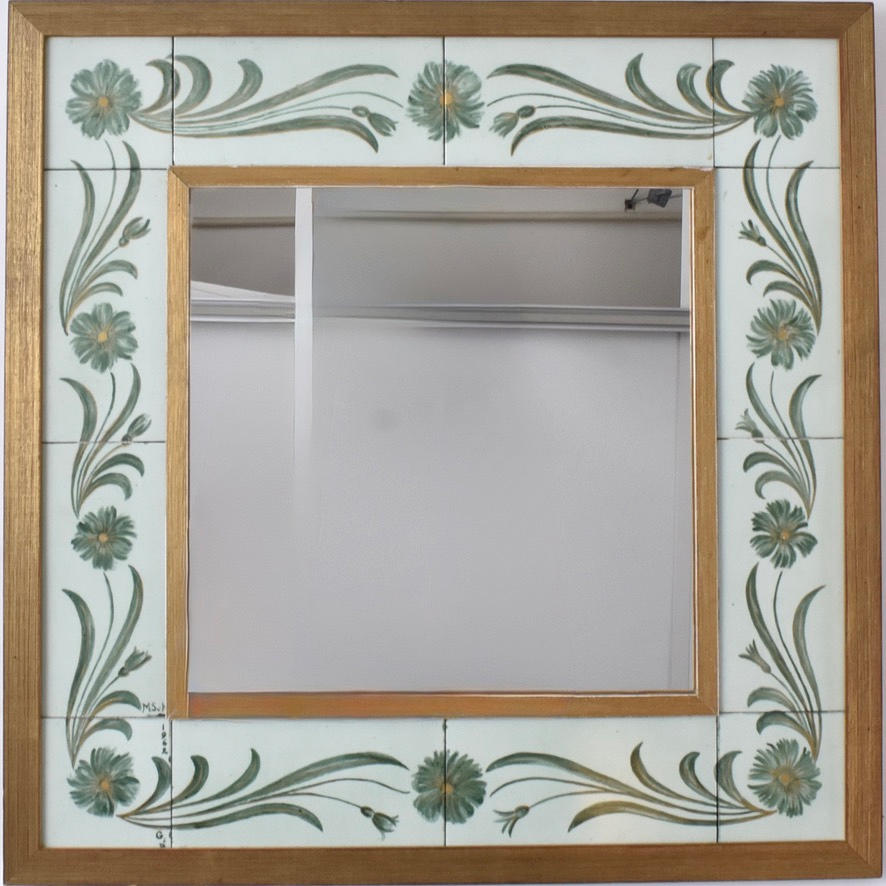 SPEJL, med fliser, malet dateret 1962.