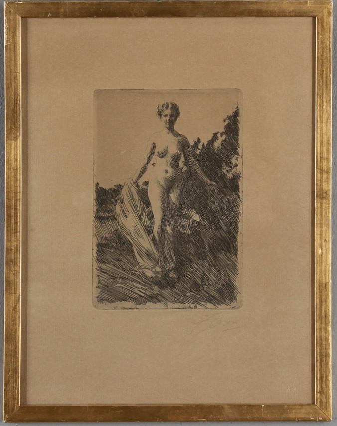 ANDERS ZORN. "Sommar", etsning, signerad.