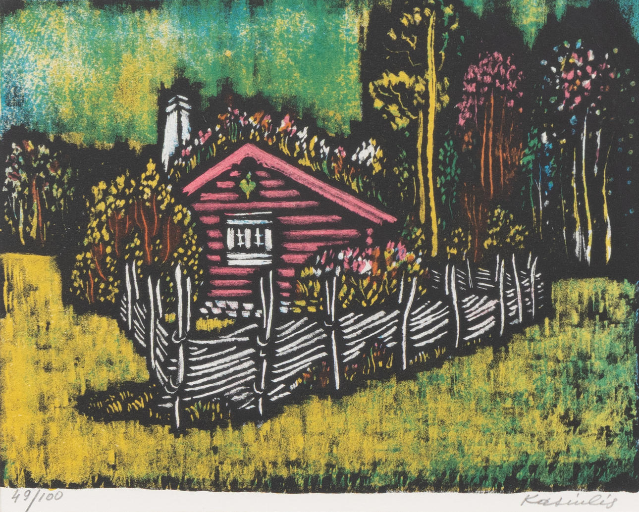 VYTAUTAS KASIULIS. Torp, lithograph, signed and numbered.