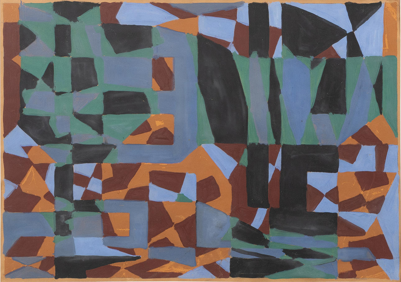 EINAR  LYNGE-AHLBERG. Organic tissue, gouache, unsigned.